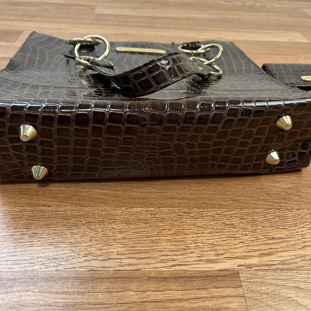 Mary Kay Purse with‎ Matching Wallet Brown Crocodile Pattern RARE